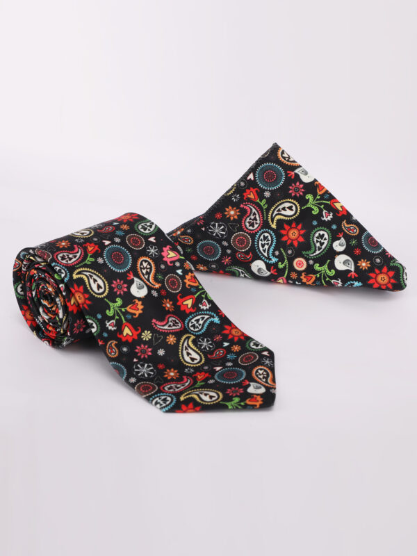 Luxury Multicolor Floral Jacquard Tie & Pocket Square Set