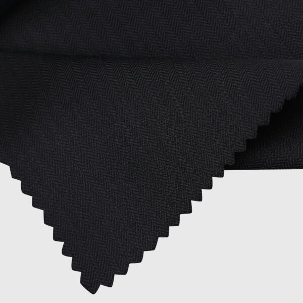 Heritage Chevron Suiting premium black fabric option with elegant chevron weave for custom suits, tuxedos and blazers by Deshi Coast