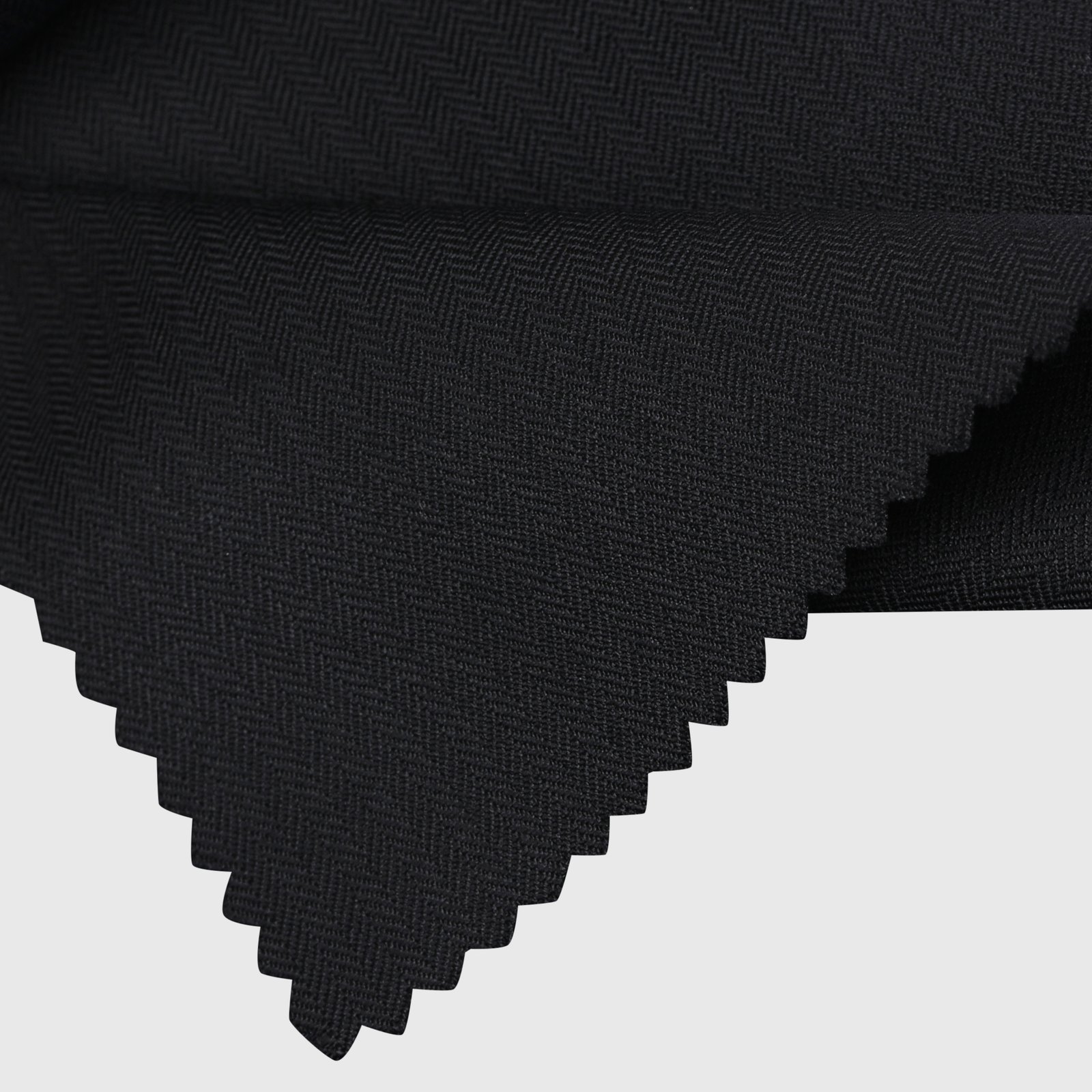 Heritage Chevron Suiting premium black fabric option with elegant chevron weave for custom suits, tuxedos and blazers by Deshi Coast