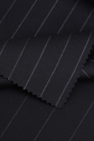 Italian Midnight Black Pinstripe