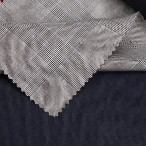 Italian Light Beige Windowpane Check