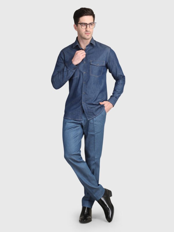 Dark Blue Denim Shirt for Men by Deshi Coast